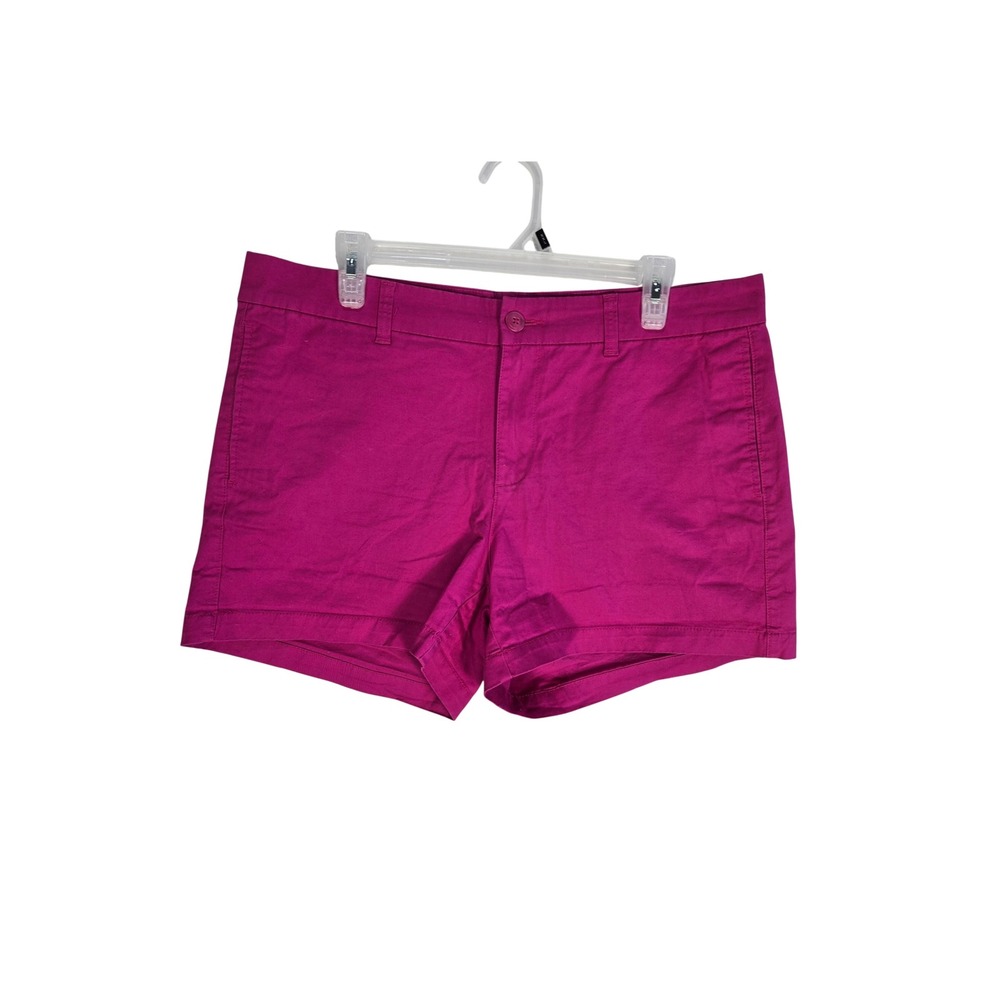 GAP Khakis Womens Magenta Pink Chino Shorts Size 12 Stretch Cotton Twill Preppy